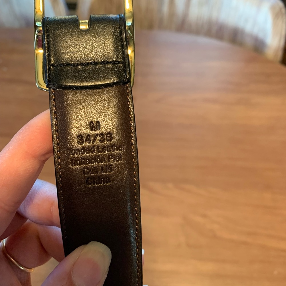 Black leather belt